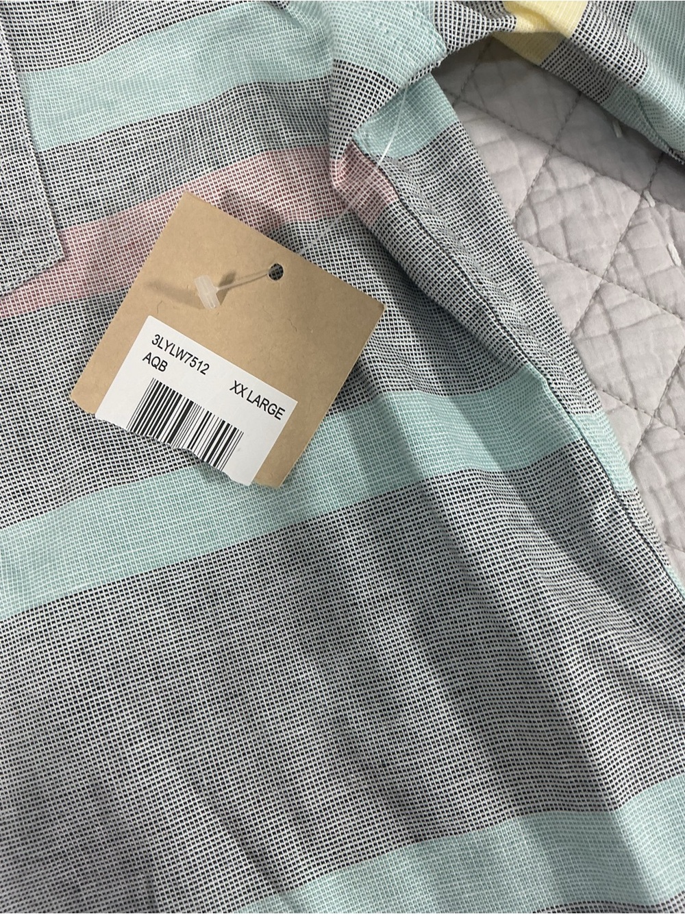 NWT Levi's Men's Striped Hooded Button Down Shacket Kangaroo Pockets Size XXL - Picture 5 of 12